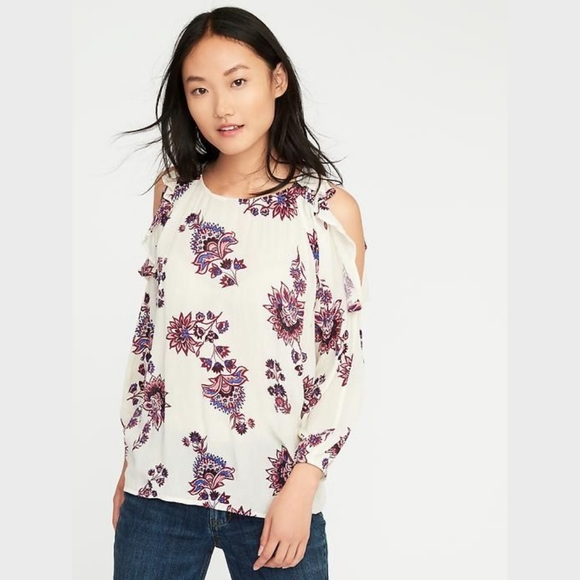 Old Navy Tops - 4X Old Navy Plus Size Floral Cold Shoulder Top